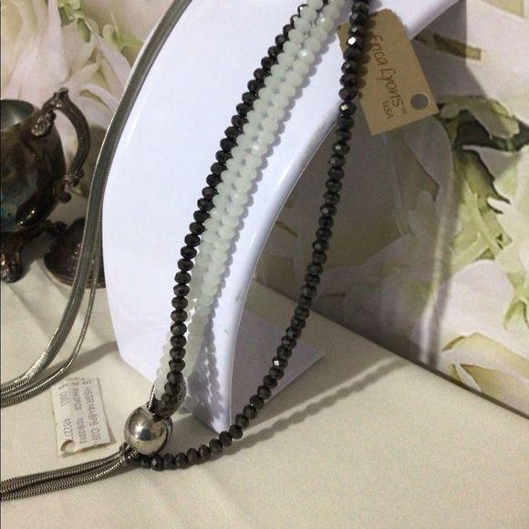 Vintage Erica Lyons Long Mixed Material Necklace Multi Strand NWT NOS - Picture 14 of 16